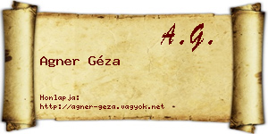 Agner Géza névjegykártya